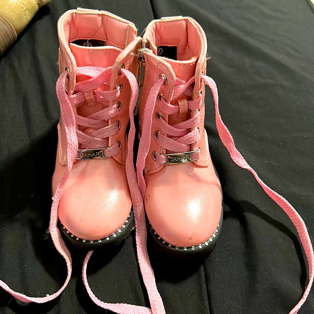Light pink rain boots